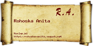 Rohoska Anita névjegykártya